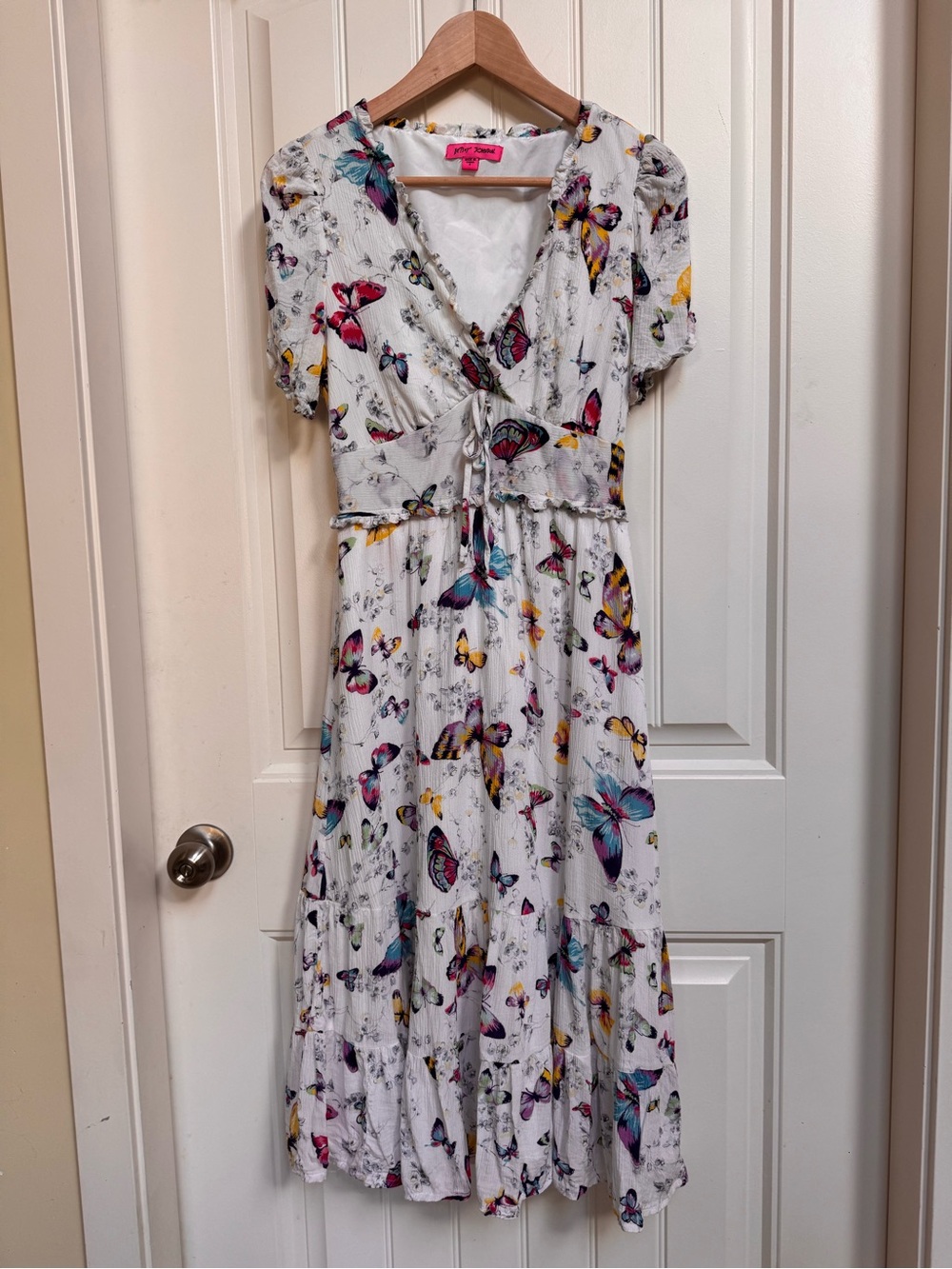 Betsey Johnson Butterfly Dance Midi Tiered Dress. Size S